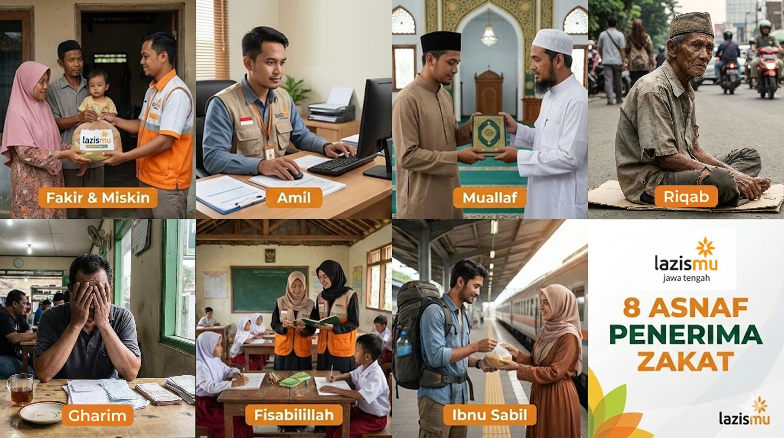 8 asnaf yang berhak menerima zakat menurut Al-Quran