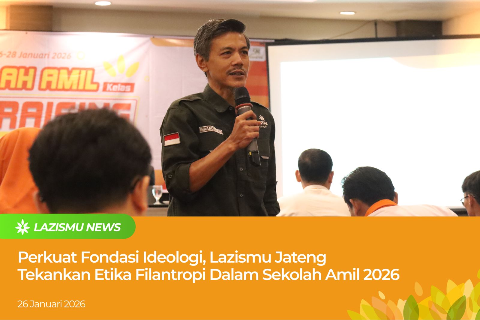Ikhwanusofa memberikan materi etika filantropi pada Sekolah Amil Lazismu Jateng 2026