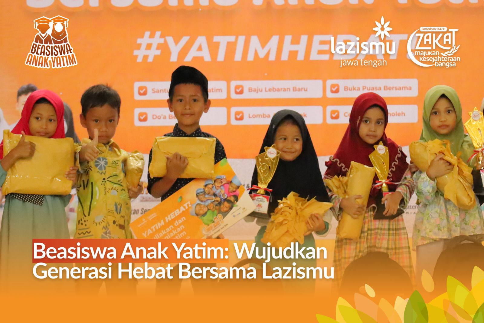 Penyaluran donasi santunan yatim dan dhuafa untuk pendidikan yatim