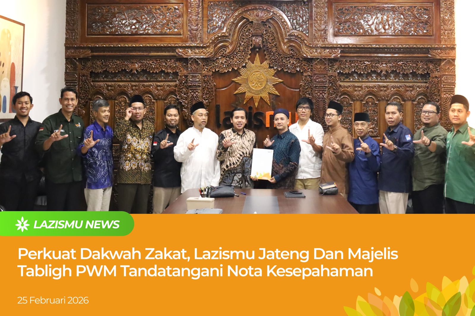 Penandatanganan MoU antara Lazismu Jateng dan Majelis Tabligh PWM Jawa Tengah