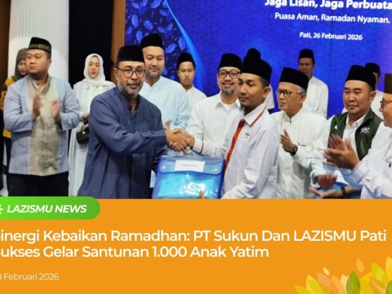 Suasana santunan anak yatim Lazismu Pati bersama PT Sukun