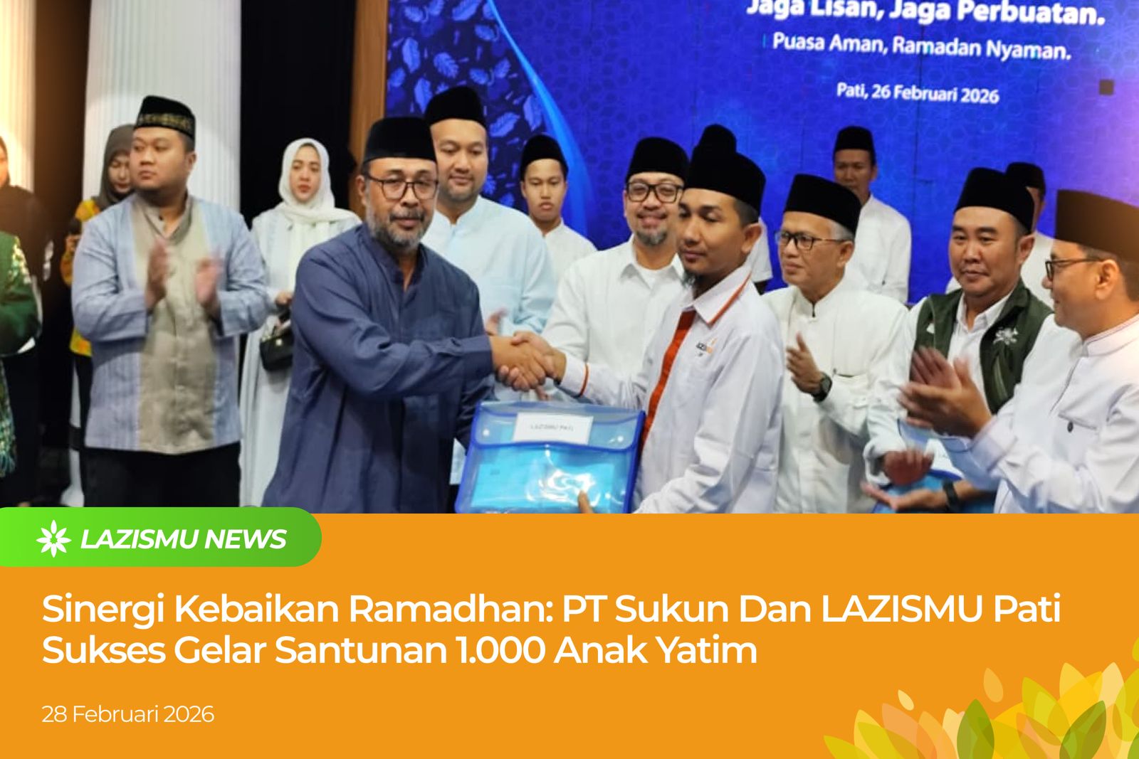 Suasana santunan anak yatim Lazismu Pati bersama PT Sukun