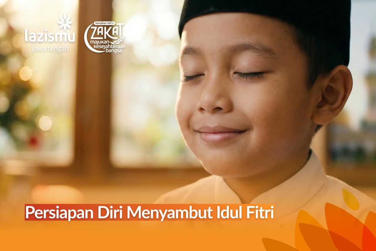 Ilustrasi anak muslim berdoa dengan khusyuk sebagai bentuk persiapan diri menyambut Idul Fitri.