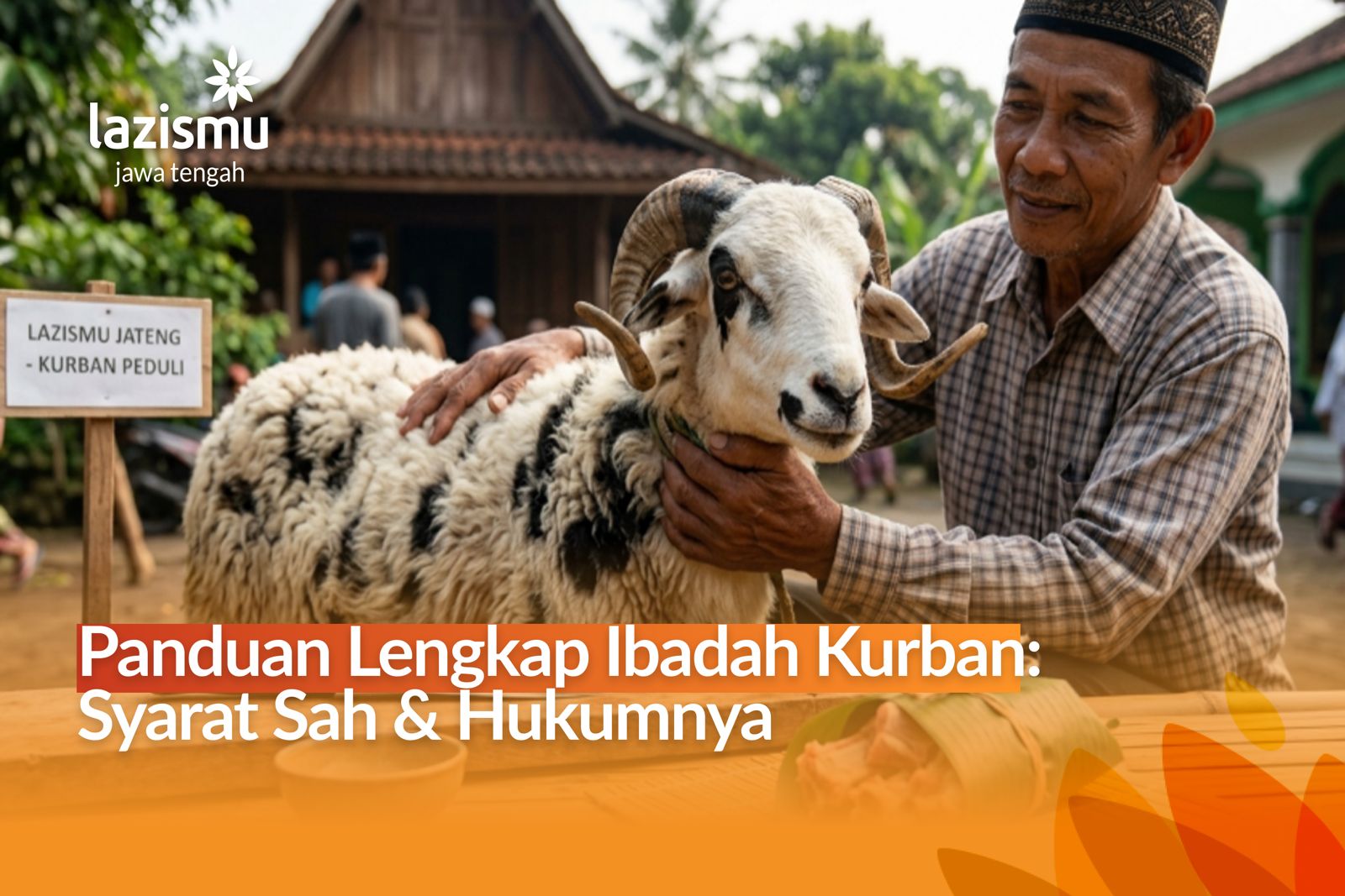 Ilustrasi domba kurban jantan bertanduk kualitas terbaik untuk Idul Adha