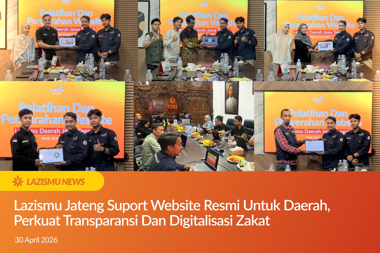 Penyerahan website Lazismu Jawa Tengah kepada Lazismu daerah untuk penguatan transparansi ZIS