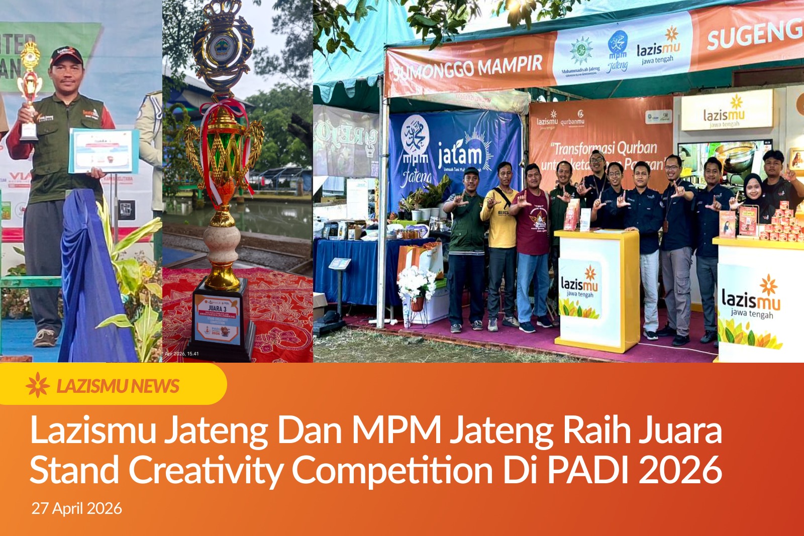 Lazismu Jateng dan MPM meraih penghargaan stand kreatif di PADI 2026 Agro Center Soropadan