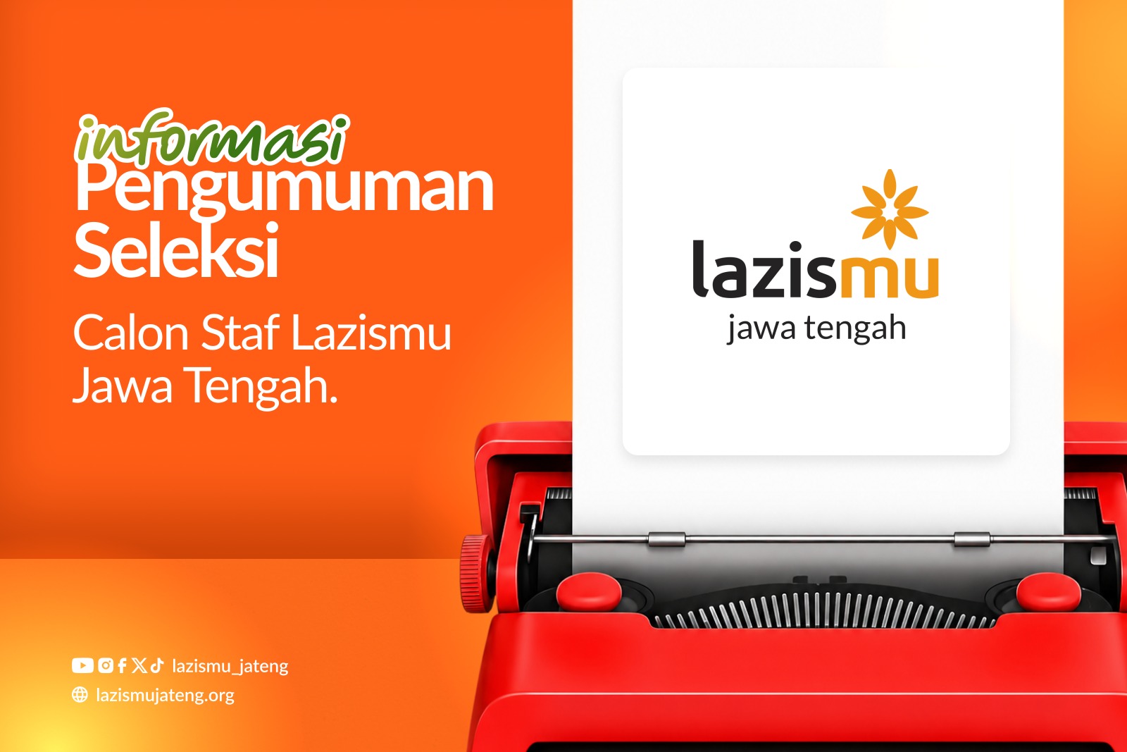 Pengumuman hasil seleksi administrasi calon pegawai LAZISMU Jawa Tengah tahun 2026