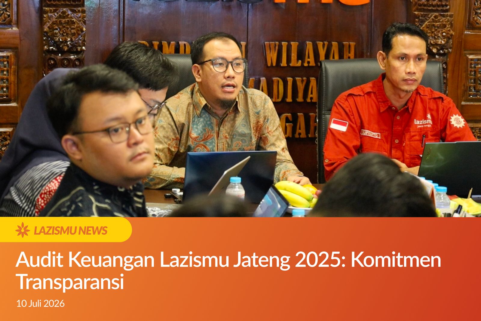 Suasana rapat exit meeting audit keuangan Lazismu Jawa Tengah tahun buku 2025 bersama KAP Abdul Hamid.