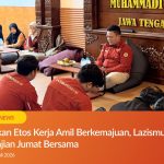 Suasana Kajian Jumat Bersama amil eksekutif dan mahasiswa magang di Workspace Lazismu Jateng.