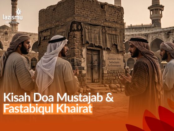 Empat pemuda sahabat nabi berdoa dengan khusyuk di depan Kabah memohon doa mustajab.