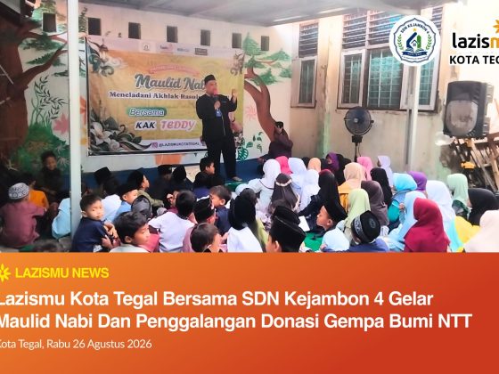 Lazismu Kota Tegal bersama siswa SDN Kejambon 4 menggalang donasi untuk korban gempa bumi NTT
