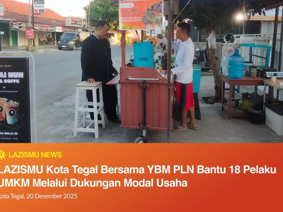 LAZISMU Kota Tegal memberikan bantuan modal UMKM kepada 18 pelaku usaha mikro bersama YBM PLN