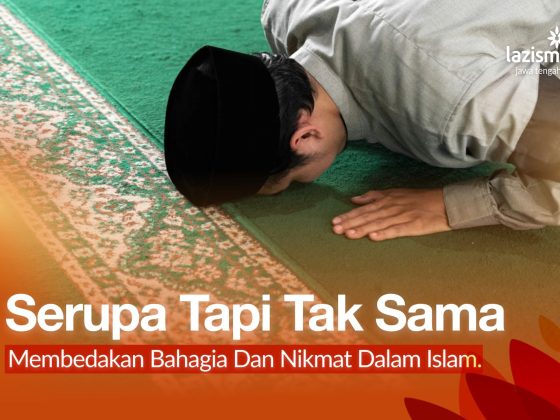 ketenangan jiwa yang menggambarkan perbedaan bahagia dan nikmat dalam ajaran Islam.