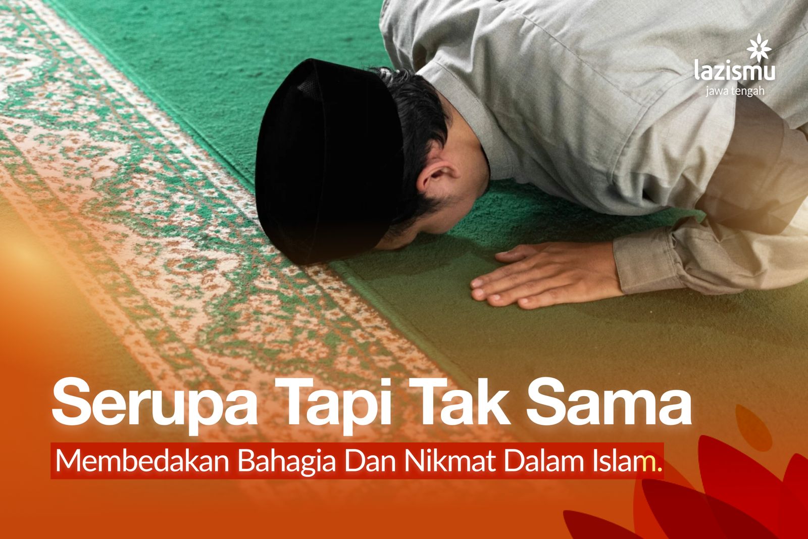 ketenangan jiwa yang menggambarkan perbedaan bahagia dan nikmat dalam ajaran Islam.