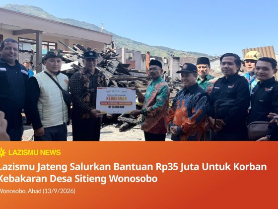 Lazismu Jawa Tengah menyalurkan bantuan korban kebakaran Desa Sitieng Wonosobo
