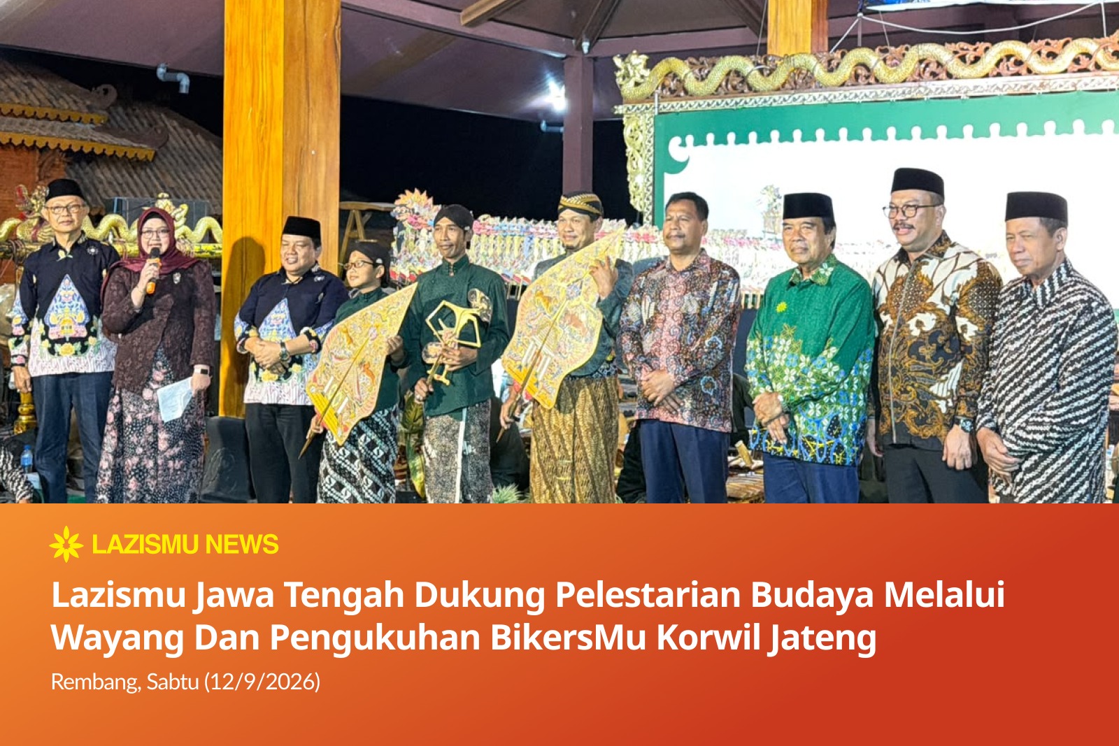 Lazismu Jawa Tengah mendukung kegiatan Wayang dan Pengukuhan BikersMu Korwil Jawa Tengah di Rembang