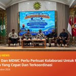 Ahmad Zaeni dari Lazismu Jawa Tengah memaparkan pentingnya kolaborasi dengan MDMC pada lokakarya penanggulangan bencana di Medan.