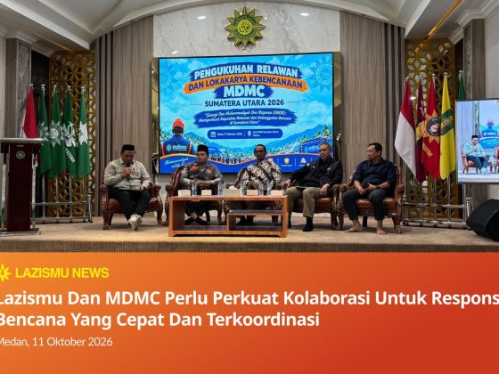Ahmad Zaeni dari Lazismu Jawa Tengah memaparkan pentingnya kolaborasi dengan MDMC pada lokakarya penanggulangan bencana di Medan.